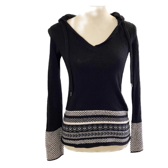 Guess Sweaters - Guess Jeans Black & White Hoodie Sweater- Size M